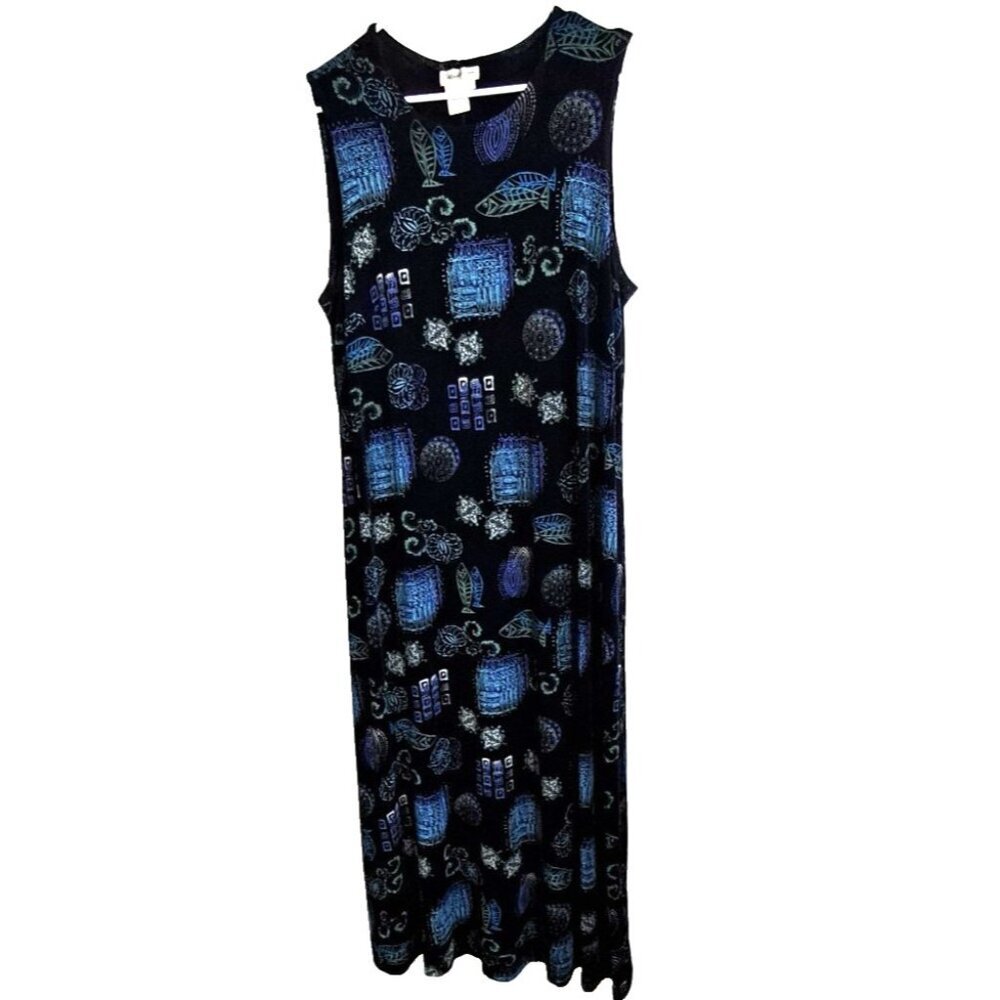 Coldwater Creek Women's 3X  Sleeveless Slinky Multicolor Maxi Dress